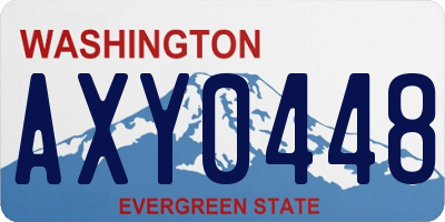WA license plate AXY0448