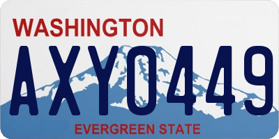 WA license plate AXY0449