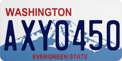 WA license plate AXY0450