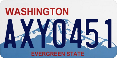 WA license plate AXY0451