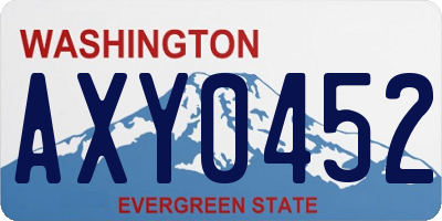 WA license plate AXY0452