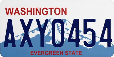 WA license plate AXY0454