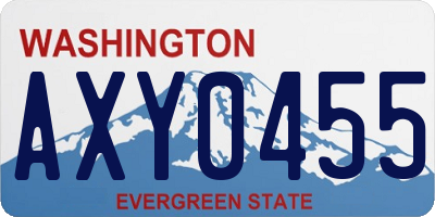 WA license plate AXY0455