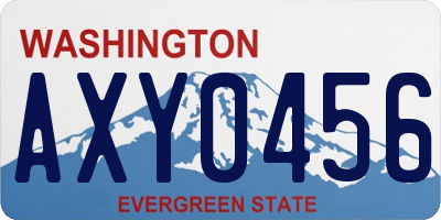 WA license plate AXY0456