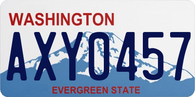 WA license plate AXY0457