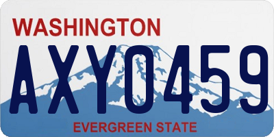 WA license plate AXY0459
