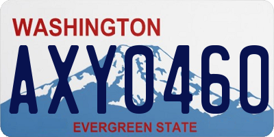 WA license plate AXY0460