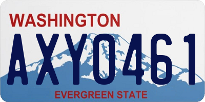 WA license plate AXY0461