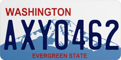 WA license plate AXY0462