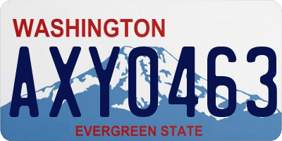 WA license plate AXY0463