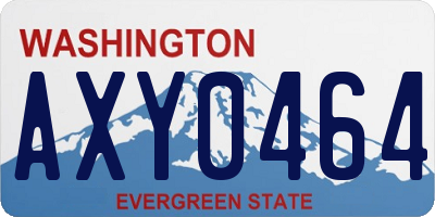 WA license plate AXY0464