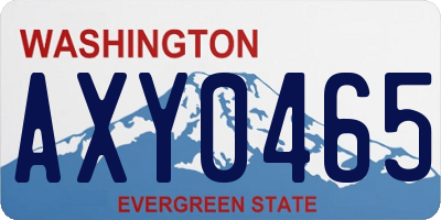 WA license plate AXY0465