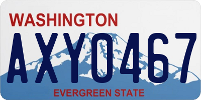WA license plate AXY0467