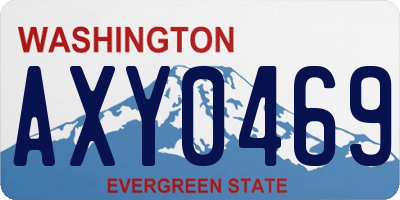 WA license plate AXY0469
