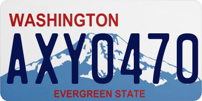 WA license plate AXY0470