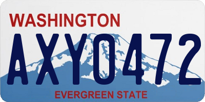 WA license plate AXY0472