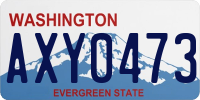 WA license plate AXY0473