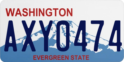 WA license plate AXY0474