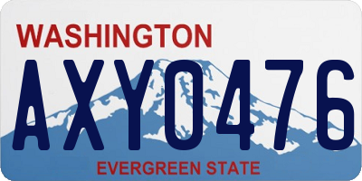 WA license plate AXY0476