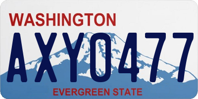 WA license plate AXY0477