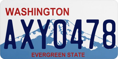 WA license plate AXY0478