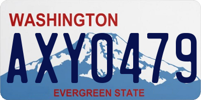 WA license plate AXY0479