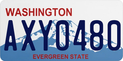 WA license plate AXY0480