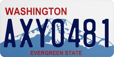 WA license plate AXY0481