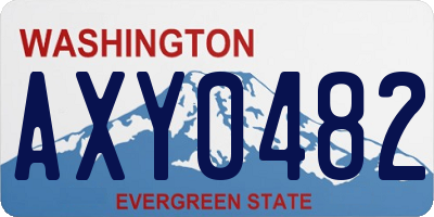 WA license plate AXY0482