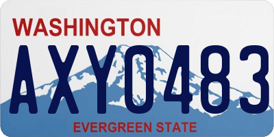 WA license plate AXY0483