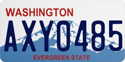 WA license plate AXY0485