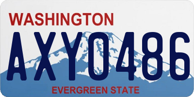 WA license plate AXY0486