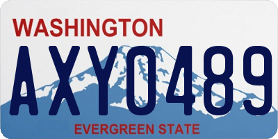 WA license plate AXY0489