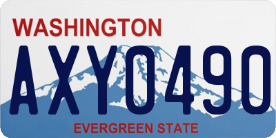 WA license plate AXY0490