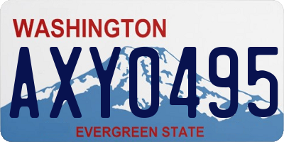 WA license plate AXY0495