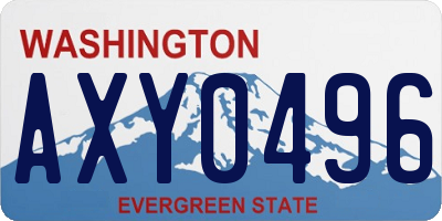 WA license plate AXY0496