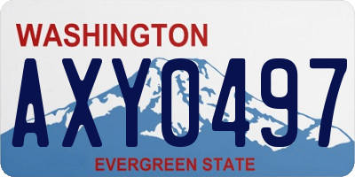 WA license plate AXY0497