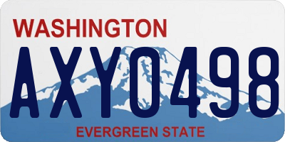 WA license plate AXY0498