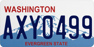 WA license plate AXY0499