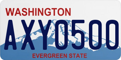 WA license plate AXY0500