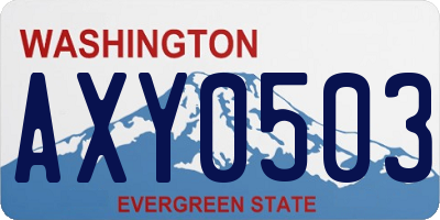 WA license plate AXY0503