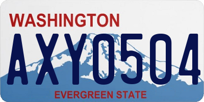 WA license plate AXY0504