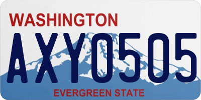 WA license plate AXY0505