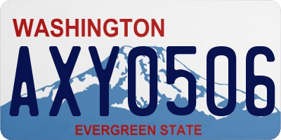 WA license plate AXY0506