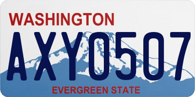 WA license plate AXY0507