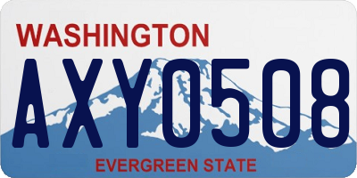 WA license plate AXY0508