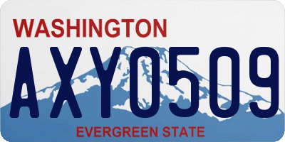 WA license plate AXY0509