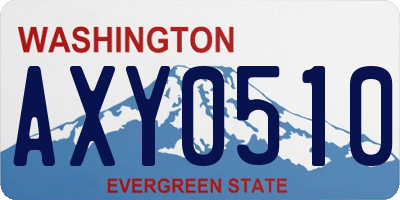 WA license plate AXY0510