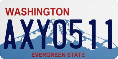 WA license plate AXY0511