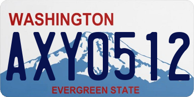 WA license plate AXY0512